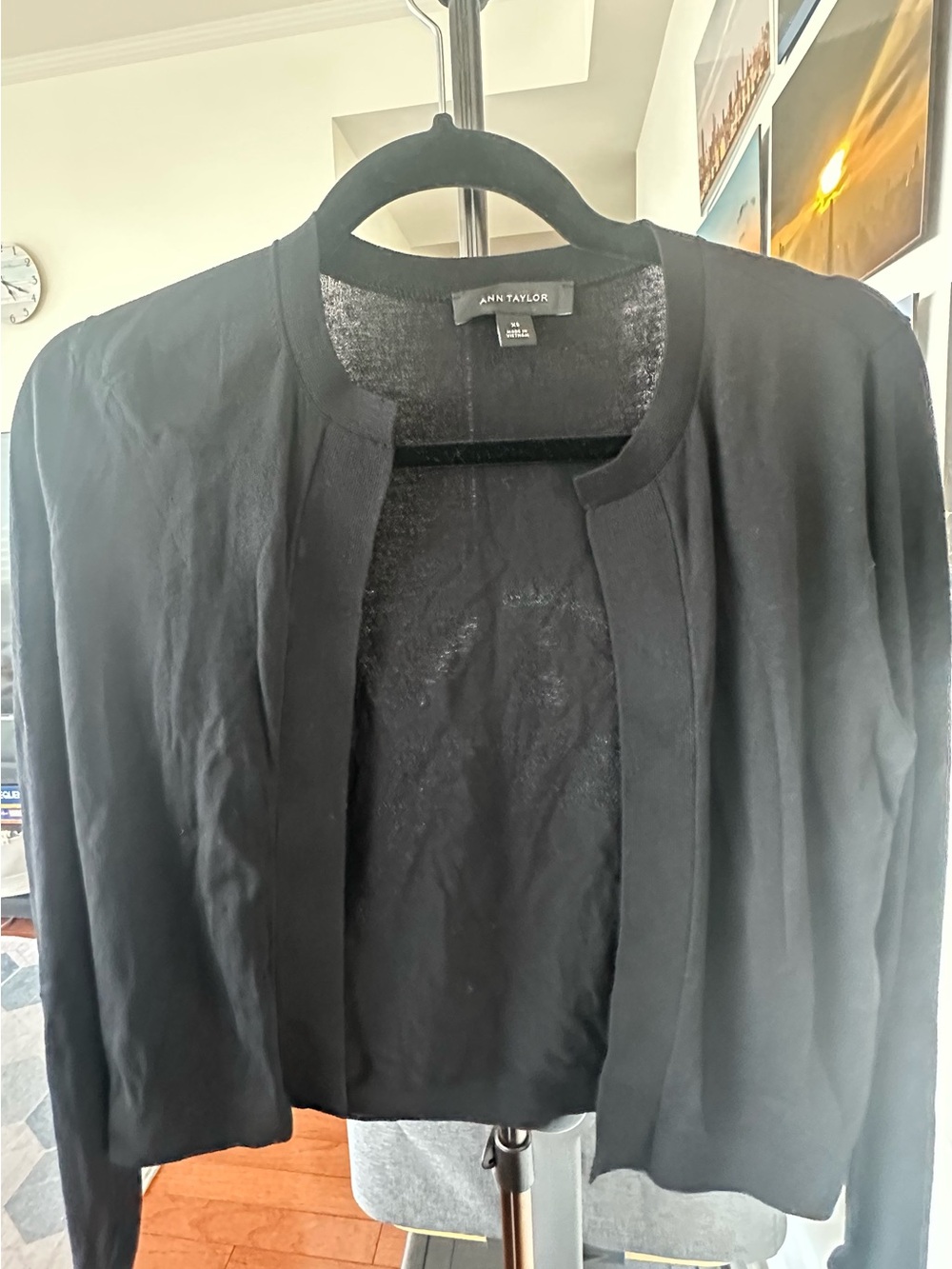 Ann Taylor Black Open-Front Blazer Jacket